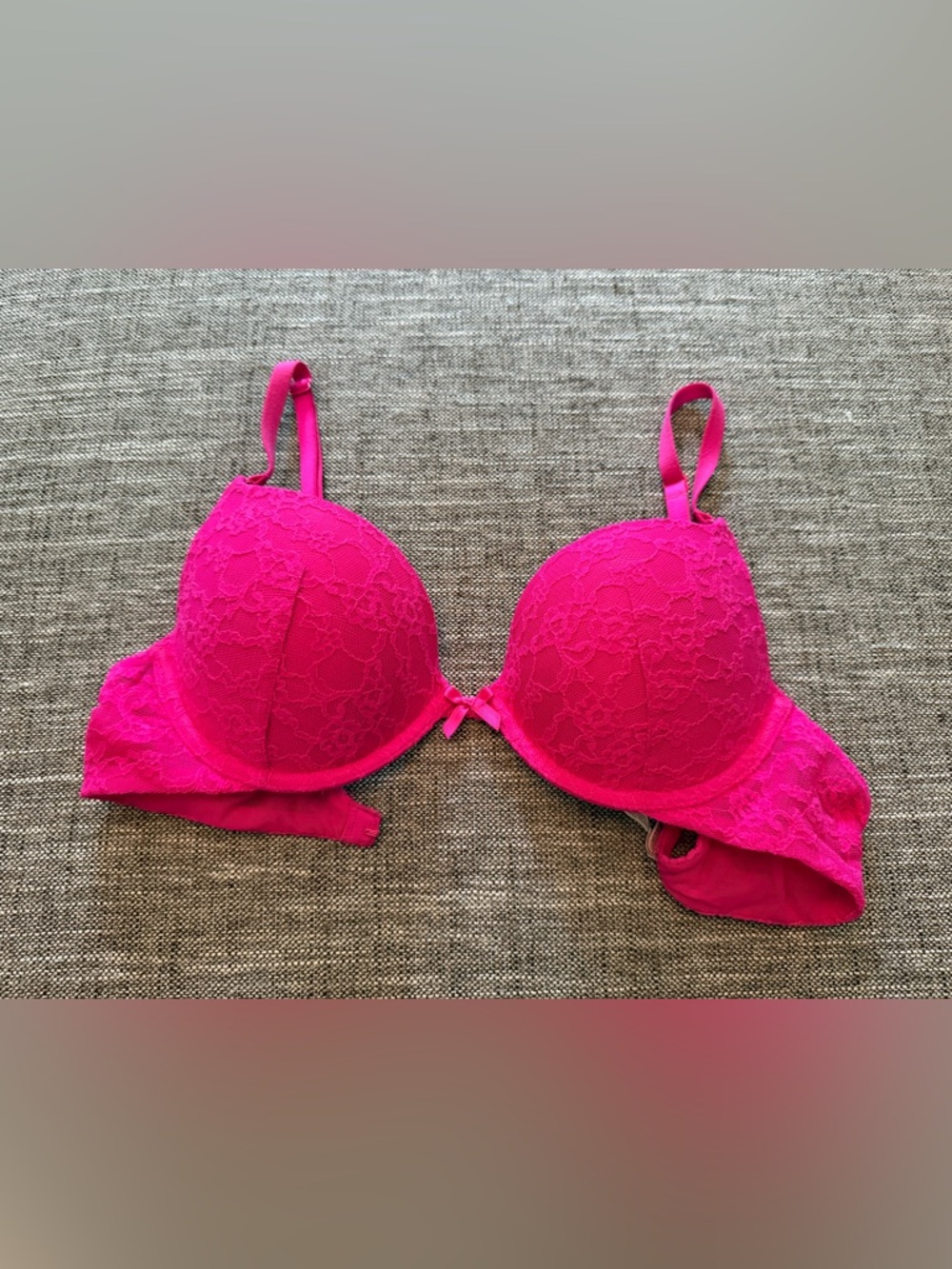 Victoria's Secret Hot Pink Lace Push-Up Bra